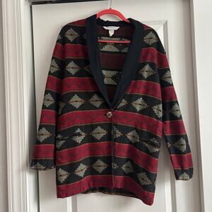 Vintage Itinerary Southwestern Blazer Jacket Women's Size 10 100% Cotton USA